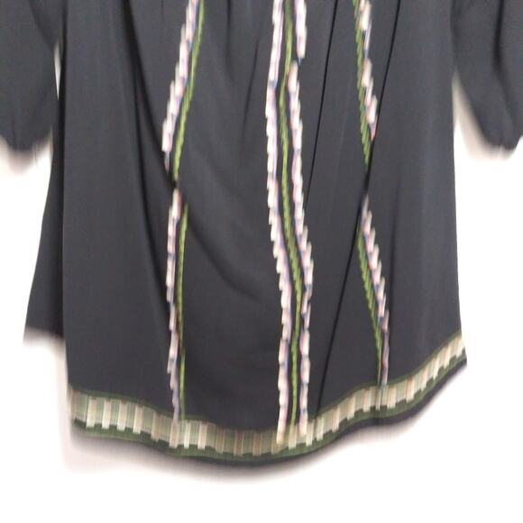 Flying Tomato Black Embroidered Off Shoulder 3/4 Sleeves Boho Short Dress Size L - Picture 3 of 8